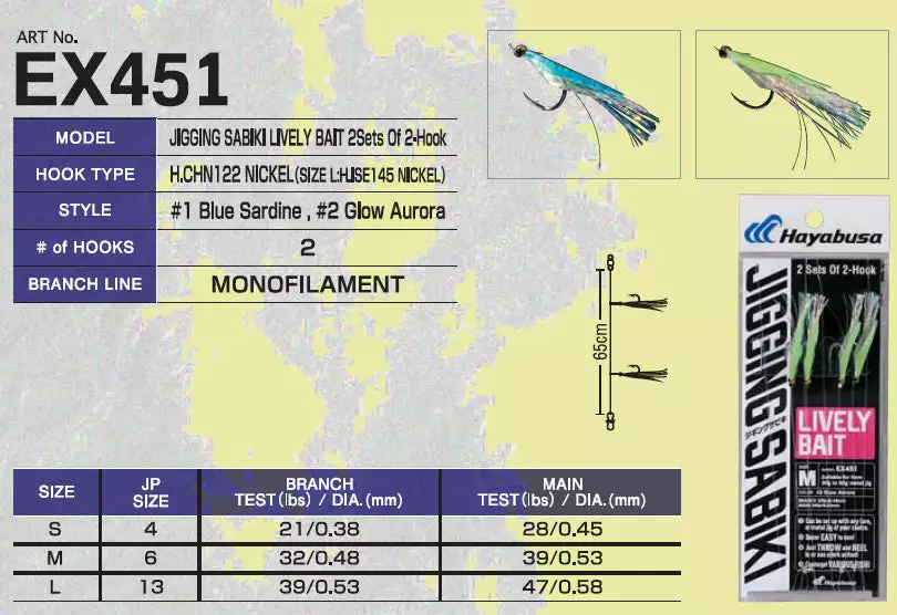 Hayabusa Sabiki Lively Bait Replacement Rig EX451 4 Hayabusa Sabiki Lively Bait Replacement Rig EX451 - Image 2