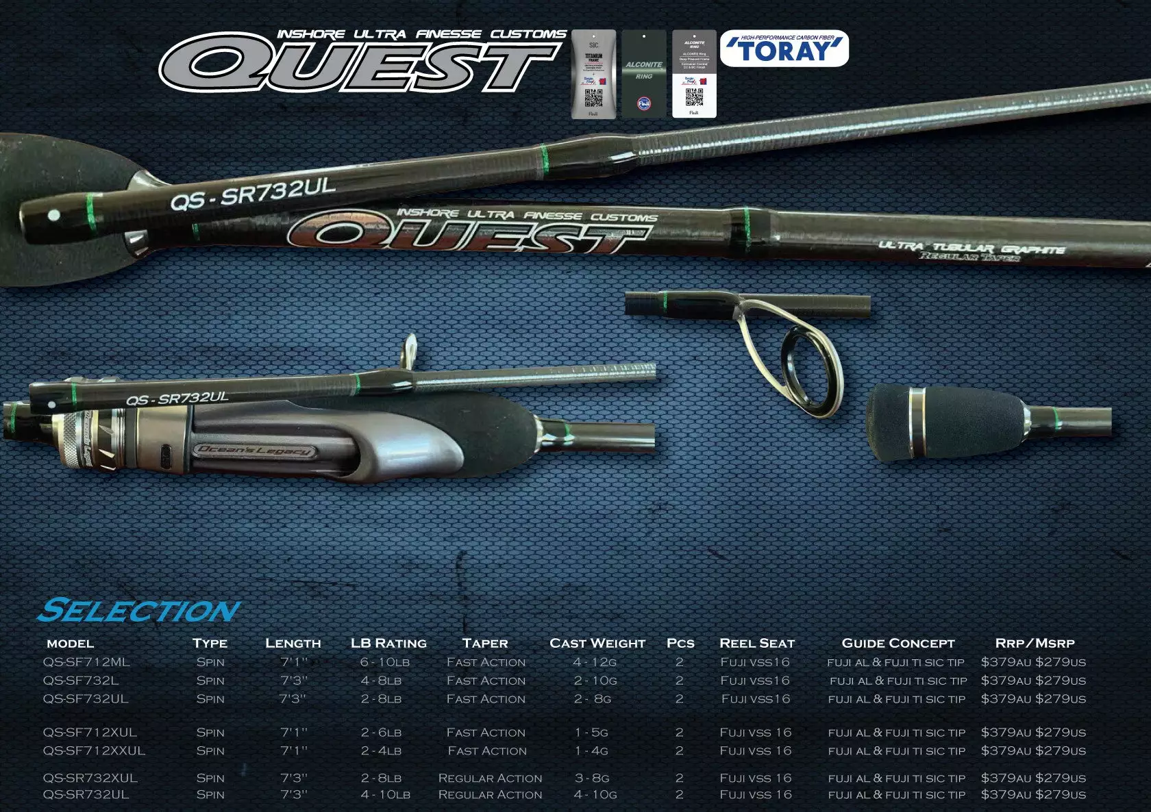 Ocean's Legacy Quest Finesse Rods 3 Ocean's Legacy Quest Finesse Rods