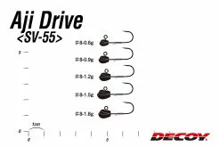 Decoy Aji Drive Jighead SV-55 11 Decoy Aji Drive Jighead SV-55 -Hot Sale Fishing Rods Shop sv 55 04size